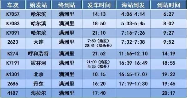 海拉爾最新列車時刻表,海拉爾最新列車時刻表，連接草原與世界的橋梁